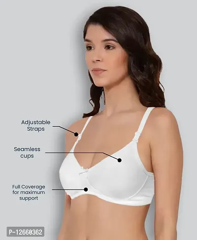 Lyra Stylish White Cotton Solid Bras For Women-thumb2