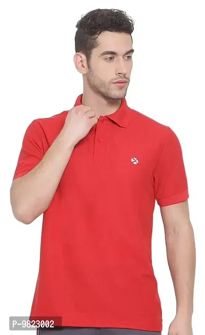 Lux Nitro Men's Red Cotton Polo T-Shirt (Size:Medium)