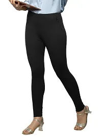 Elegant Black Cotton Blend Solid Trousers For Women-thumb2