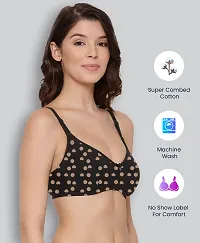 Lyra Stylish Black Cotton Printed Bras For Women-thumb2