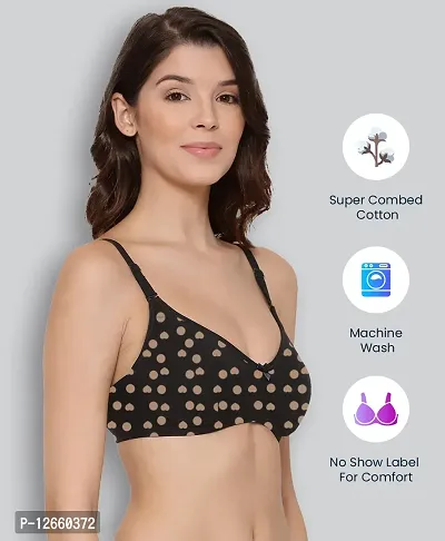 Lyra Stylish Black Cotton Printed Bras For Women-thumb3