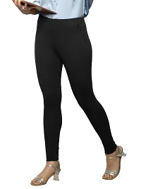 Elegant Black Cotton Blend Solid Trouser For Women-thumb2