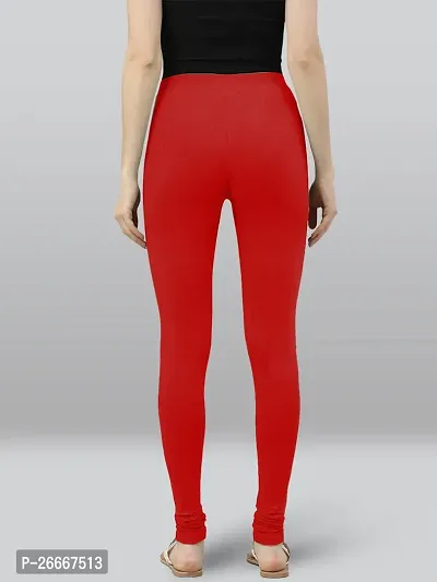 Lyra Solid Ultra Soft Fabric Red Premium Churidar Leggings-thumb2