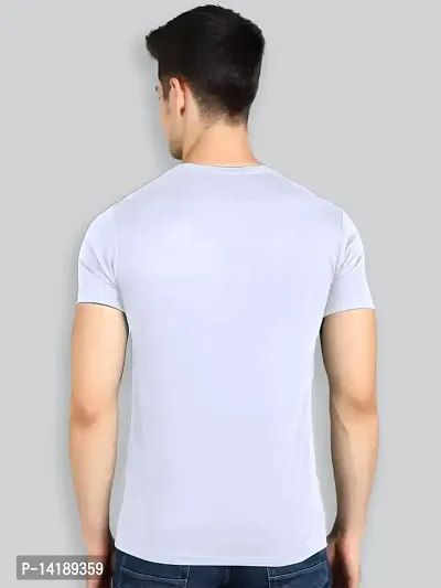 Reliable White Cotton Blend Solid Round Neck Tees For Men- Pack Of 2-thumb2