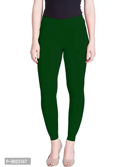 Lyra Women's Regular Fit Cotton Blend Leggings ANKLE_FS_1PC_Four Leaf Green_Free Size