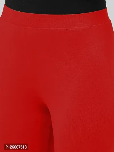 Lyra Solid Ultra Soft Fabric Red Premium Churidar Leggings-thumb4