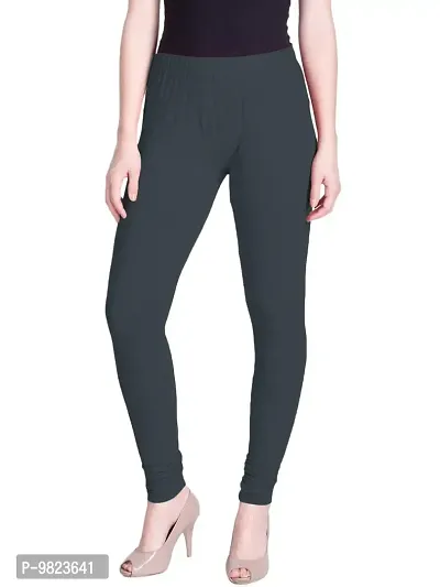 LYRA Women STONE GREY Cotton Churidar Leggings-thumb0