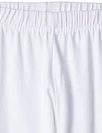 Alluring White Cotton Solid Leggings For Girls-thumb2