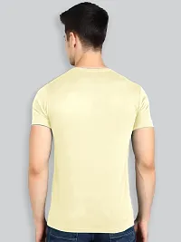 Reliable Yellow Cotton Blend Solid Round Neck Tees For Men- Pack Of 2-thumb1