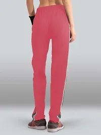 Elegant Pink Cotton Solid Trackpant For Women-thumb1