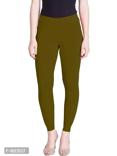 Lyra Women Ankle Length CHATNI GREEN Cotton Leggings