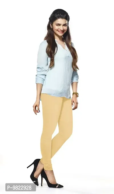 Lyra Beige Cotton Full Length Leggings