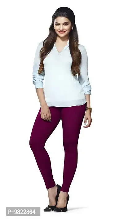 Lux Lyra Women's Regular Fit Cotton Leggings (LYRA_AL_FS_1PC_Mauve_Free Size)