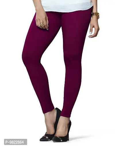 Lux Lyra Women's Regular Fit Cotton Leggings (LYRA_AL_FS_1PC_Mauve_Free Size)-thumb2