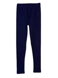 Stylish Navy Blue Cotton Solid Leggings For Girls-thumb1