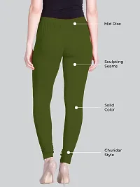 LYRA Women ARMY GREEN Cotton Churidar Leggings-thumb1