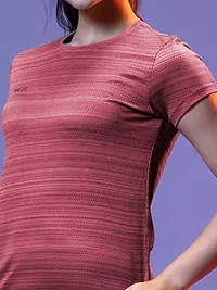 Elegant Dri Fit Round Neck Polyester Fabric  Purple Play Active Wear Top-thumb3