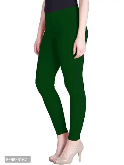 Lyra Women's Regular Fit Cotton Blend Leggings ANKLE_FS_1PC_Four Leaf Green_Free Size-thumb3