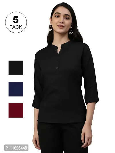 Elegant Rayon Solid Top For Women- Pack Of 3