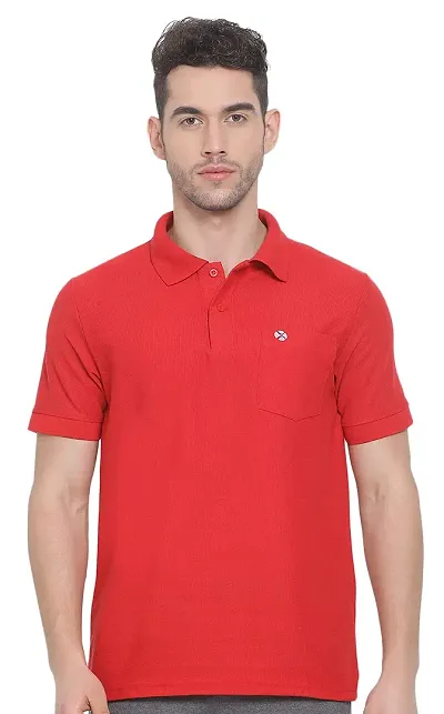 Lux Nitro Men's Polo T-Shirt with Pocket (Size : Large)