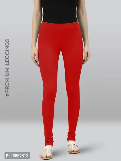 Lyra Solid Ultra Soft Fabric Red Premium Churidar Leggings