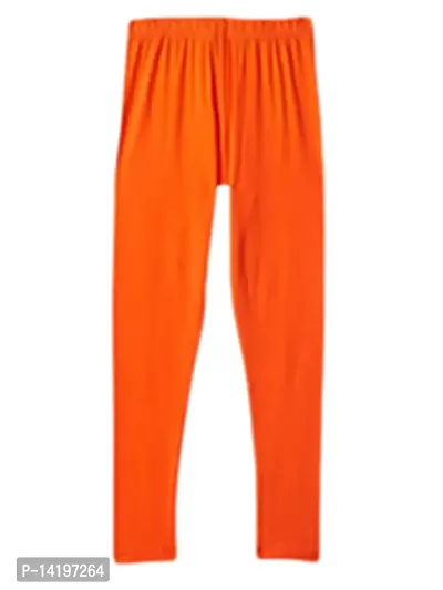 Stylish Orange Cotton Solid Leggings For Girls-thumb2