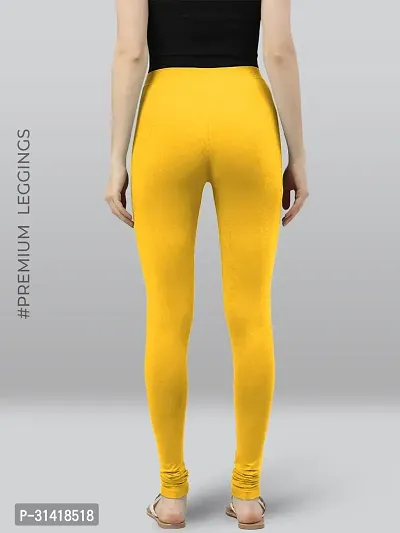 Fabulous Yellow Poly Viscose Solid Leggings For Women-thumb2