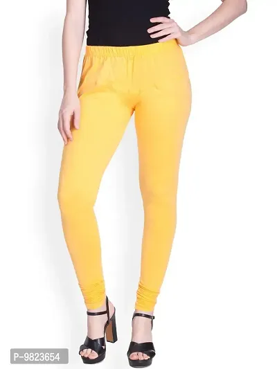 LYRA Women PASTEL YELLOW Cotton Churidar Leggings