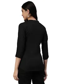 Elegant Black Rayon Solid Top For Women-thumb1