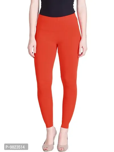 Lyra Women Ankle Length SQUASH ORANGE Cotton Leggings