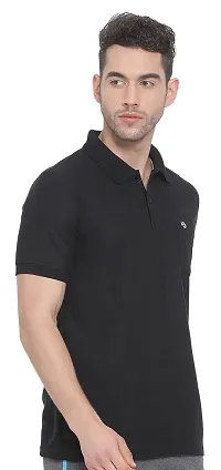 Lux Nitro Men's Black Cotton Polo T-Shirt with Pocket (Size : Small)-thumb3