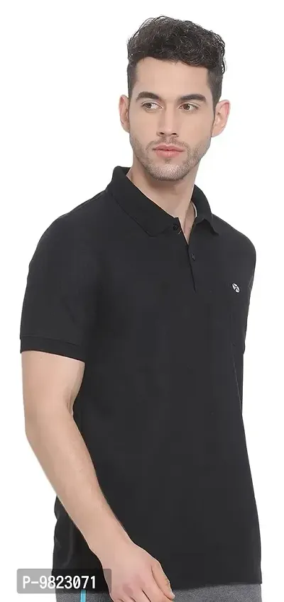 Lux Nitro Men's Black Cotton Polo T-Shirt with Pocket (Size : Small)-thumb4