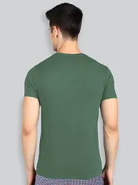 Reliable Green Cotton Blend Solid Round Neck Tees For Men- Pack Of 2-thumb1