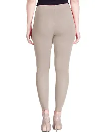 Lyra Women Ankle Length CLAY Cotton Leggings-thumb3