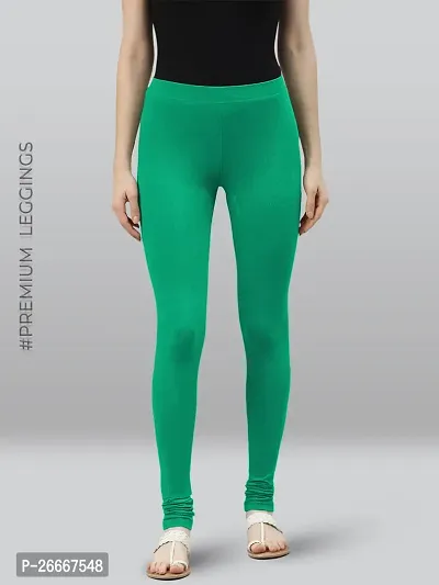 Lyra Solid Ultra Soft Fabric Jade Premium Churidar Leggings