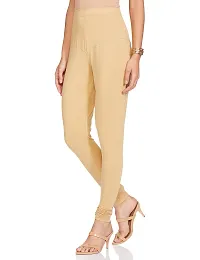 Lyra Women CARAMEL BROWN Cotton Churidar Leggings-thumb1