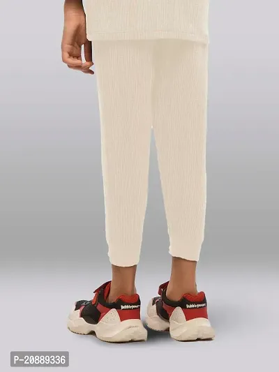 Fabulous White Cotton Solid Sweat Trousers For Girls-thumb4