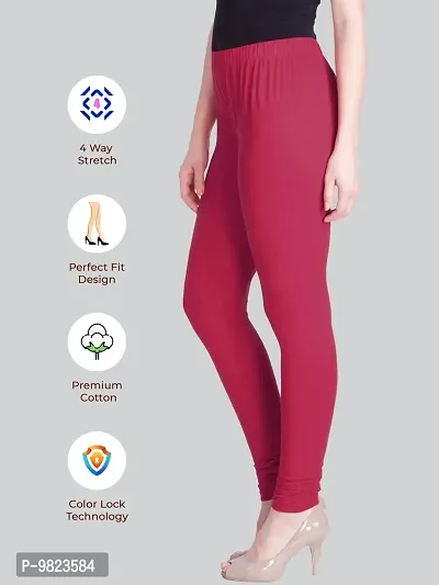 Lux Lyra Rose Wood Free Size Churidar Leggings-thumb3