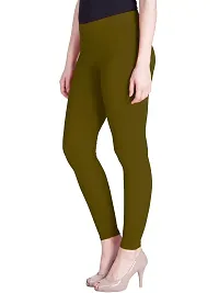 Lyra Women Ankle Length CHATNI GREEN Cotton Leggings-thumb2