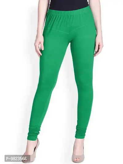 LYRA Women CROCODILE GREEN Cotton Churidar Leggings-thumb0