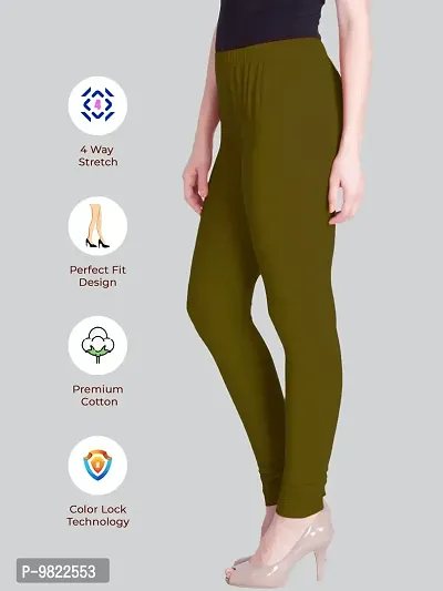 Lux Lyra Chatni Green Free Size Churidar Leggings-thumb3