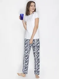 Elegant Grey Cotton Printed Pyjamas For Women-thumb3