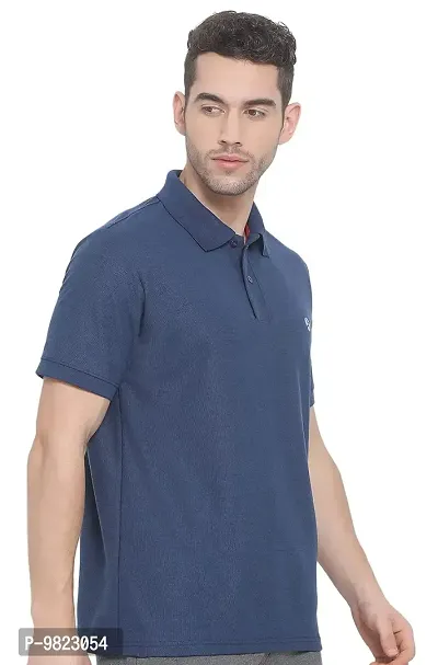 Lux Nitro Men's Airforce Blue Cotton Polo T-Shirt (Size:Small)-thumb4