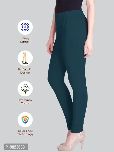 Lyra Women's Cotton Blend Churidar Leggings IC_FS_!PC_Pine Green_One Size-thumb3