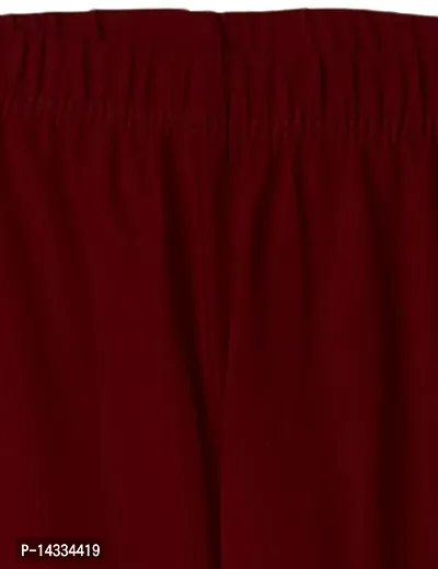 Alluring Maroon Cotton Solid Leggings For Girls-thumb3