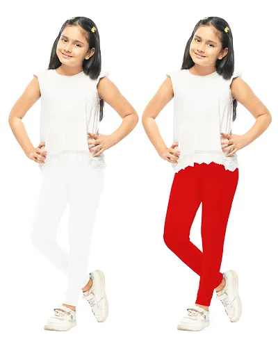 Stylish Solid Leggings For Girls Pack of 2