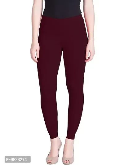 Lux Lyra Burgundy Free Size Ankle Leggings-thumb0