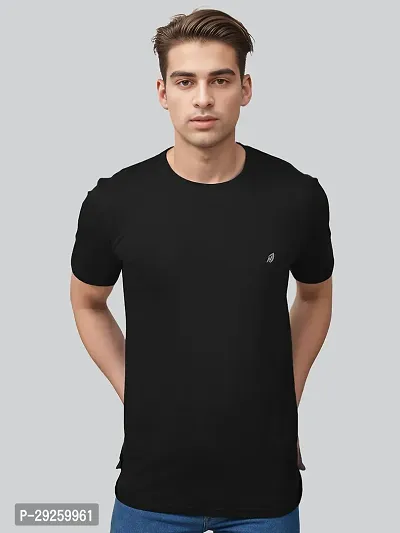 Stylish Cotton Solid Half Sleeve Round Neck Tees For Men-thumb0