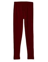 Alluring Maroon Cotton Solid Leggings For Girls-thumb1