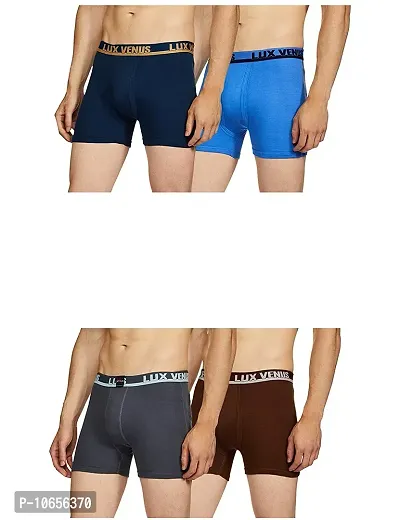 Attractive Lux Venus Cotton Solid Trunks Combo For Men Pack of 4-thumb0